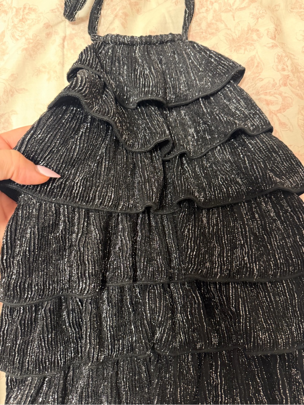 H&M Metallic Ruffle Halter Top - Picture 4 of 6